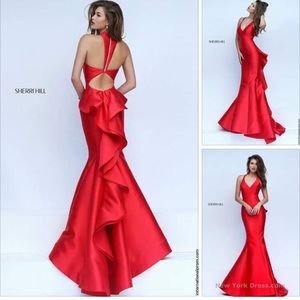 Sherri Hill Red mermaid style prom dress